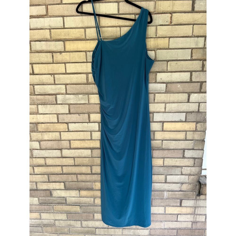 The Drop Lupita Legion Blue One Shoulder Side Slit Maxi Dress XL NWT - Picture 6 of 7